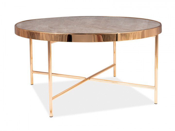 Стіл журнальний Signal Fortuna B Мармур / Золотий